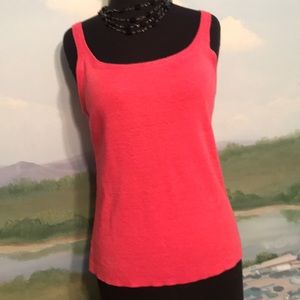 Eileen Fisher sleeveless watermelon pink sweater